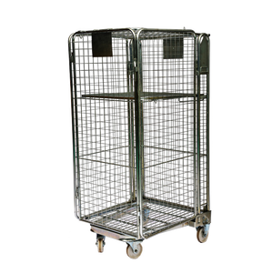 4 sided logistic A-frame security nestable storage folding metal steel cargo mesh roll cage containers for sale