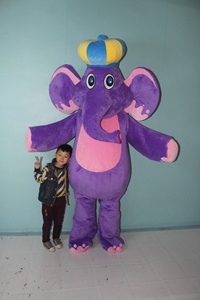 ¡Caliente! <span class=keywords><strong>Disfraz</strong></span> de Mascota de <span class=keywords><strong>Elefante</strong></span> Morado para Adultos para Fiesta de Circo - Product Image 2