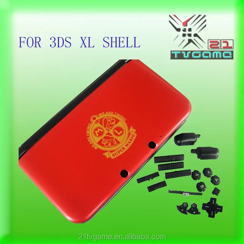 צבע חדש מריו החלפת Shell עבור Nintendo 3DS XL באדום צבע, ל3DS XL דיור/מקרה עם מראה וכל חלקים קטנים!