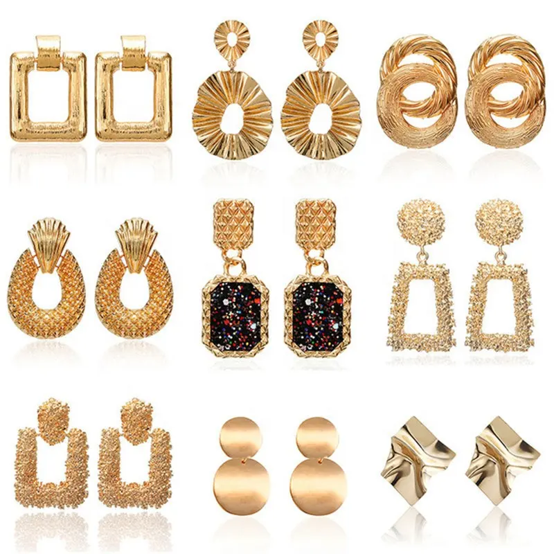2019 Fashion Modern Jewelry Statement Big Geometric Earrings For Women Hanging Dangle Drop Earrings Womens Earings Jewelry