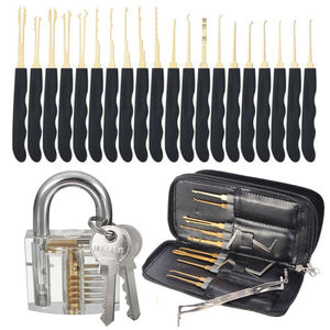 Juego de Herramientas de cierre de acero inoxidable para cerrajero de 24 pines con candados de práctica transparentes - Product Image 2