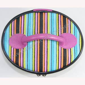 Vanity Bag Coton Jute Imprimé Multicolore avec Poignées en Cuir Doublure en Satin de Cuir de Vache Pigmenté à l'Intérieur Jute Teinté Sans AZO 2216 - Product Image 5