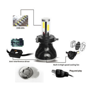 Phares LED TACPRO 50W 5500LM H11 H7 H1 9005 9006 Ampoules de phares LED pour motos <span class=keywords><strong>H4</strong></span> - Product Image 6