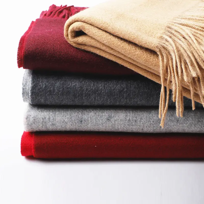 Bufanda de doble cara para hombre, pañuelo de lana merino de 2 tonos, 100% lana
