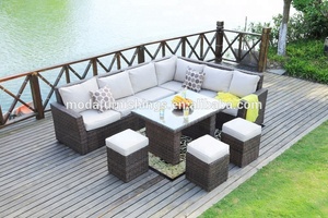 Modern Weather-Resistant PE Wicker <strong>Rattan</strong> Modular Outdoor Garden <strong>Corner</strong> Sofa <strong>Set</strong> for Hotel Villa &amp; Park Use - Product Image 4