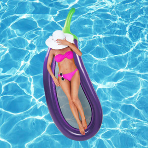 Adulto al por mayor grande berenjena flotador inflable del PVC piscina <span class=keywords><strong>vacaciones</strong></span> - Product Image 5