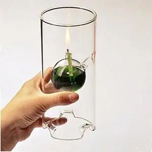 Atmosphere Lighting Wedding Home Decor Burner Cylinder Glass Oil Kerosene Alcohol Lamp