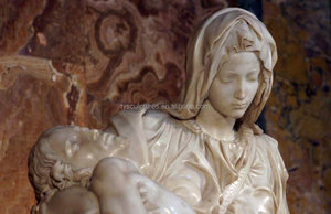 Statues de la Pietà en marbre blanc célèbres, sculpture de la Vierge et de Jésus - Product Image 6