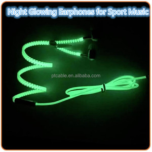Zip in metallo auricolari con microfono di notte del led glowing light up luminoso auricolare per telefoni cellulari - Product Image 4
