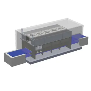 Shock type iqf tunnel freezer for thin seafood