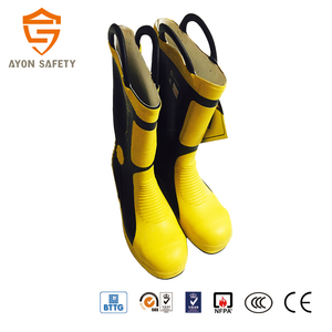 Stivali Antincendio Harvik Approvati CE, in Gomma e Pelle Resistente al Fuoco, Giallo e Nero, per Protezione Antincendio Aeroportuale, Taglie 38-45 - Product Image 4
