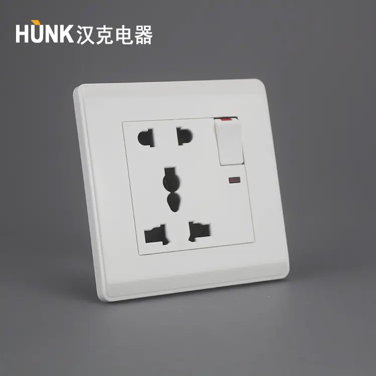 electrical material wholesales saso approved 1gang power supply switch and 5pin MF power supply socket