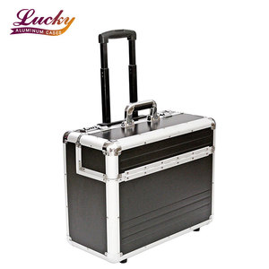 מספרה מקרה עגלה, מזוודה מתגלגלת, פיילוט איפור מקרה עגלת אלומיניום - Product Image 1