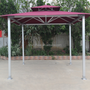 Pavillon de jardin moderne en acier et aluminium avec revêtement en poudre, gazebo personnalisé imperméable avec éclairage <span class=keywords><strong>solaire</strong></span> LED en chaume - Product Image 2