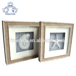 Mini 3D Seashell Art Shadow Box Frame Wooden Picture Frame Black 3d Shadow Box For Desktop And Wall Hanging