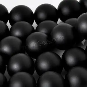 Natural round frosted black onyx gem stones price for jewelry making