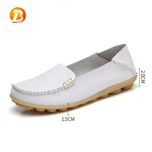 편안한 women 큰 size 간호사 soft 솔 white casual flat 가죽 화 숙 녀