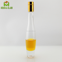 Bouteille de liqueur en verre en forme de bowling personnalisée de 175ml 375ml 500ml Bouteilles de vin en verre de silex transparent Bouteilles d'huile d'olive avec bouchon en plastique