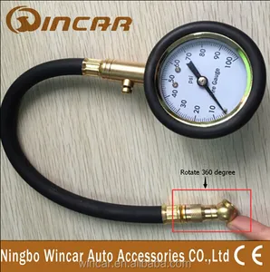 Medidor de pressão de pneu do veículo, medidor de pressão de pneu com mangueira flexível