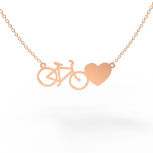 Collier pendentif vélo pour femme en acier inoxydable doré, bijoux de sport pour motard, Joyas De Plata - Product Image 1