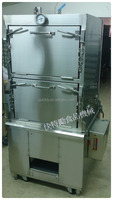 Steamer Gas Seafood Komersial Bahan Stainless Steel dengan Troli untuk Hotel, Restoran, Peralatan Dapur, Bersertifikasi CE, Garansi 1 Tahun