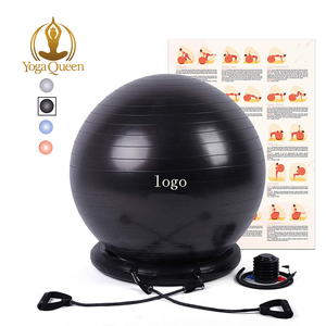 Boule de <span class=keywords><strong>yoga</strong></span> multifonctions avec Base de stabilisateur, Set avec poignées + pompe à balle d'entraînement, corde à sauter, bandes de Pilates - Product Image 1