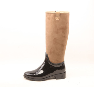Usine <span class=keywords><strong>pas</strong></span> <span class=keywords><strong>cher</strong></span> PVC dames haute daim fourrure chaude dames doublé hiver bottes de pluie - Product Image 3