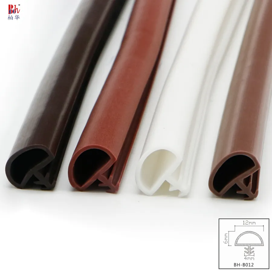 PVC TPE Silicone Sealing Strips Extrusion Rubber Seal Wooden Door Window Frame Sealed Soundproof Weatherstrip Tape D 12x6x4mm
