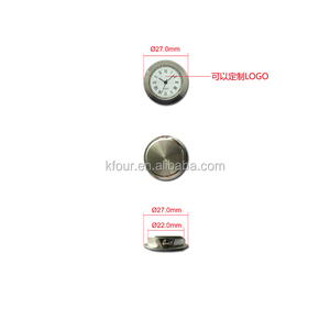 Custom Mini <strong>Clock</strong> 27mm Gold/<strong>Silver</strong> Quartz Classic Modern Design Bezel Insert for Living Room Button Cell Watch Metal Material - Product Image 2