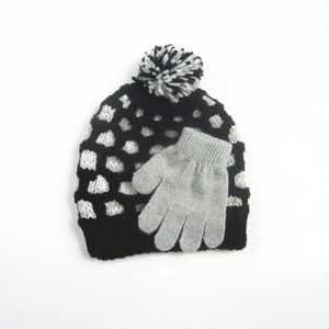 Fabricantes de calidad caliente niños conjuntos <span class=keywords><strong>guantes</strong></span> de invierno ganchillo bebé sombrero personalizado - Product Image 2