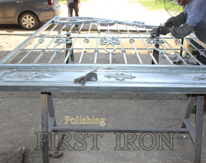 Portones de hierro forjado de corte láser de gran tamaño artístico, puerta de entrada de hierro de doble oscilación forjado - Product Image 4