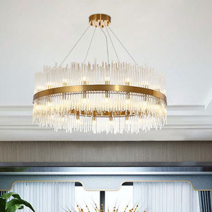 Lustre moderne européen en verre doré avec anneau, <span class=keywords><strong>suspension</strong></span> LED <span class=keywords><strong>pour</strong></span> chambre à coucher, luminaire de luxe <span class=keywords><strong>pour</strong></span> escalier et villa, décoration suspendue - Product Image 1