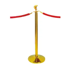 Ball Top Stainless Steel Q <strong>Manager</strong> <strong>Queue</strong> Pole Stand Stanchion Crowd Control Rope Barrier Show Bank Hotel Museum Delineator - Product Image 2