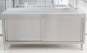 Commerical Kitchen Stainless Steel <strong>Worktable</strong> with Shelves and Cabinets - Product Image 4