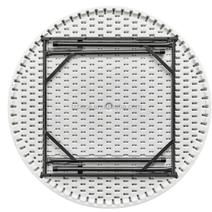 120cm <span class=keywords><strong>4</strong></span> <span class=keywords><strong>pieds</strong></span> blanc HDPE en plastique solide <span class=keywords><strong>Table</strong></span> de fête ronde pour mariage - Product Image 2