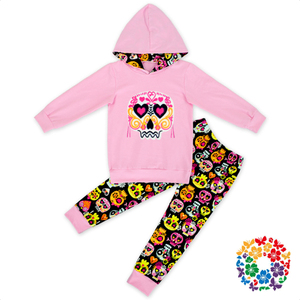 Color rosa impresión personalizada <span class=keywords><strong>niñas</strong></span> encapuchados <span class=keywords><strong>ropa</strong></span> Set algodón de manga larga <span class=keywords><strong>ropa</strong></span> de niños Sets otoño Boutique <span class=keywords><strong>ropa</strong></span> - Product Image 6