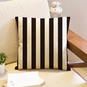 Funda de Cojín Geométrica Blanca y Negra de Poliéster, Funda de Almohada con Rayas, Puntos, Cuadrícula, Triángulos y Arte Geométrico - Product Image 5