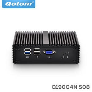 Ordinateur de bureau mini PC sans ventilateur Qotom Wholesale 4 Nic Quad Core J1900 Ubuntu PfSense CentOS 10W CPU TDP X86 Barebone - Product Image 4
