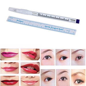 Pennarelli Chirurgici Viola e Blu, Penna per Marcatura Cutanea, Penna per Tatuaggi con Righello di Carta - Product Image 2