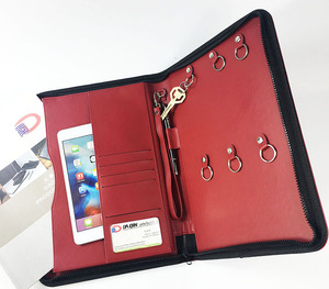 A2/A3/<span class=keywords><strong>A4</strong></span> Cartera de cuero de la PU carpetas, negocio caso cartera bolsa con llavero - Product Image 3