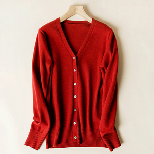 Custom Women Thin Knit Long Sleeve Sweater V Neck <strong>Spring</strong> Autumn <strong>Cardigan</strong> - Product Image 6