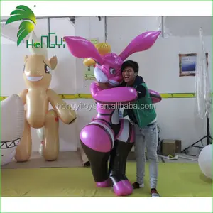 Fat Rabbit Air Customized Animal Suit Double Layer Durable PVC Bunny Costumes For Entertainment Party