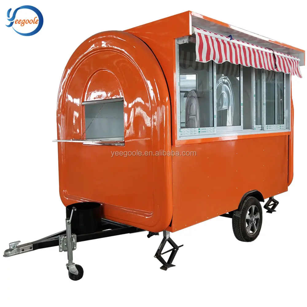 Yeegoole modelo tailandés helado remolque/carritos de comida proveedores/acero inoxidable CE remolque