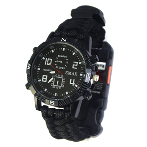 Tuỳ Chỉnh Rừng Phiêu Lưu Parachute Bracelet Xem Survival Laser Light Xem Với <span class=keywords><strong>Compass</strong></span>/ Opp Túi Nylon Tùy Chỉnh Nó 23*5.2CM 50 Cái - Product Image 1