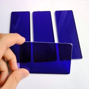 Filtre de verre à souder bleue en cobalt optique, QB24, BG12, usine, - Product Image 2