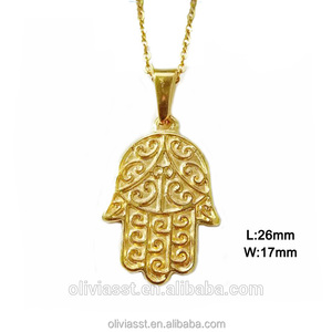 Collar con Símbolo de <span class=keywords><strong>Hamsa</strong></span> de Buena Suerte de Olivia, Mano de Fátima, <span class=keywords><strong>Hamsa</strong></span> Judía, Amuleto de Cabala - Product Image 2