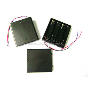 4x1.5 V AA (UM-* 4) Battery Case Holder Nero w Cap Whith On/Off - Product Image 2