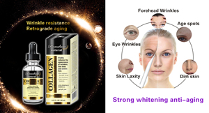 Sérum facial au collagène Roushun Réduit l'apparence des rides, des cernes Anti-âge Sérum facial anti-rides - Product Image 5