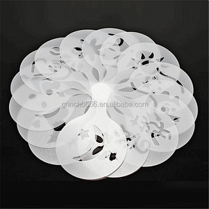 ODM generico 16 pz modello di caffè in plastica stencil <span class=keywords><strong>Cappuccino</strong></span> cioccolato Latte Art stampo strumenti - Product Image 4