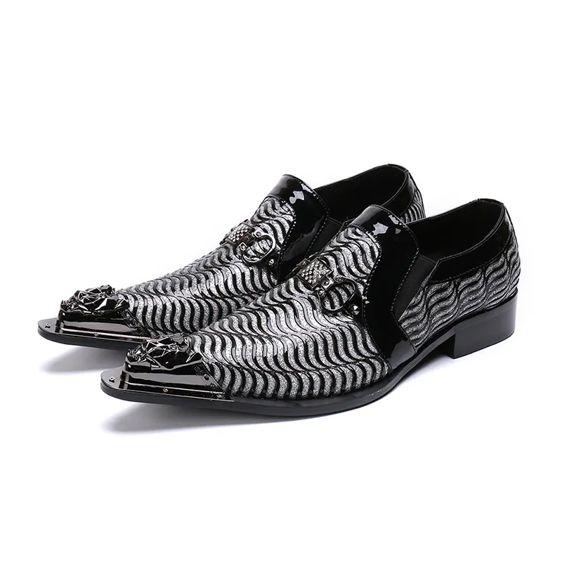 NA132 الايطالية نمط الفاخرة حذاء رجالي جلد طبيعي أشار تو الرجال اللباس أحذية أسود الفضة الرجال العلامة التجارية أوكسفورد أحذية